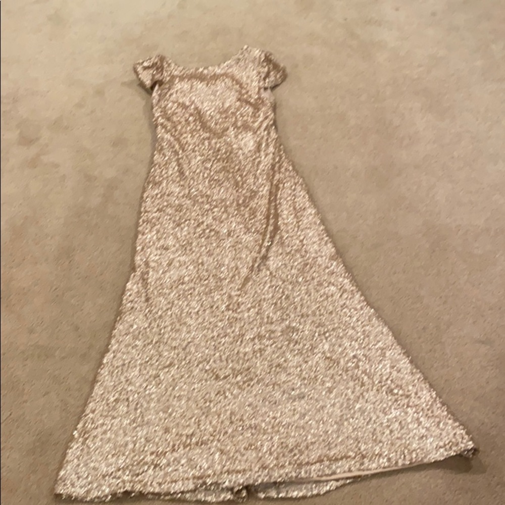 Gold Sequin Bridesmaid dress.